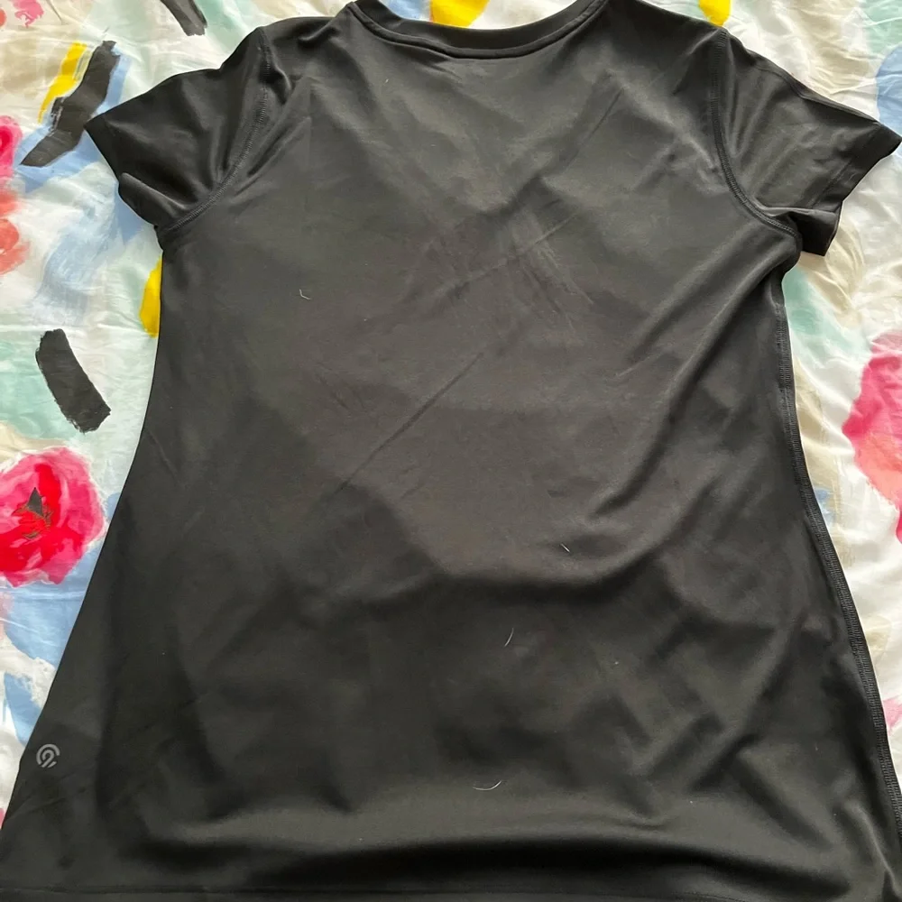 Black Champion Long Short-Sleeve Athletic T-Shirt. - Picture 3 of 3